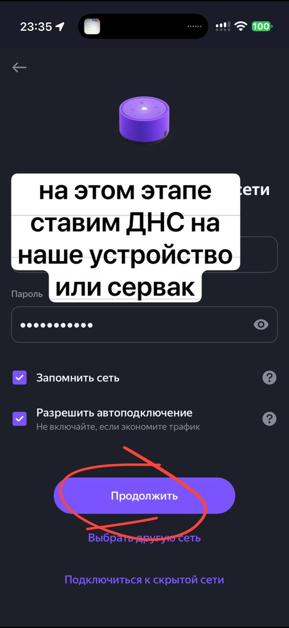 Экран Wi-Fi: здесь включаем DNS